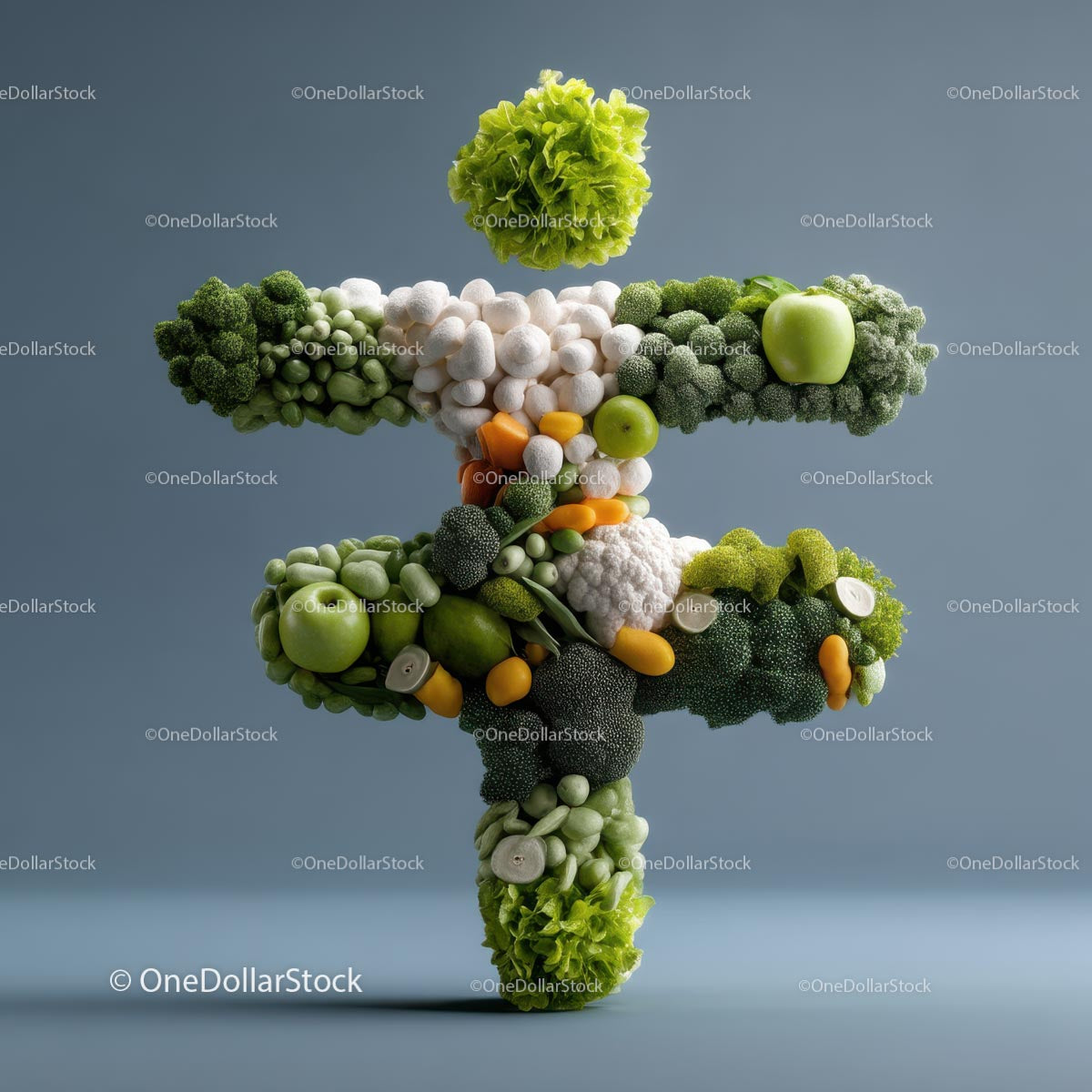 Creative Dollar Sign Made of Fresh Vegetables