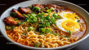 Spicy Ramen Bowl with Pork Belly and Boiled Eggs
