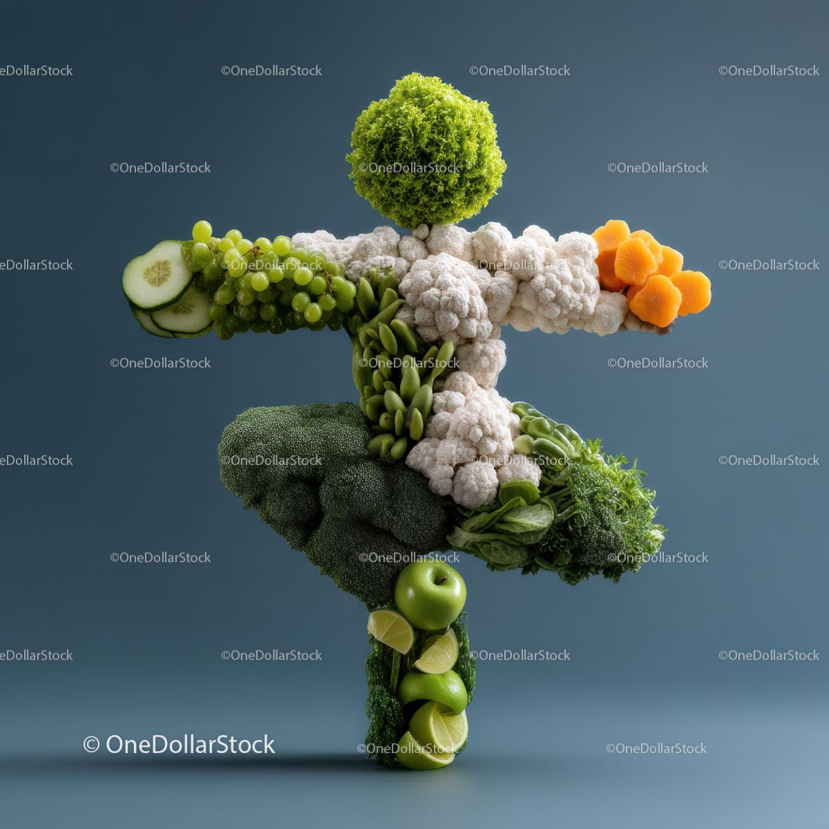 Artistic Sculpture of Fresh Vegetables