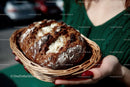 Rustic Sourdough Bread in a Wicker Basket