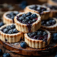 Rustic Blueberry Tarts with Powdered Sugar Topping