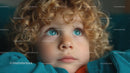 Close-Up of a Child with Curly Hair and Blue Eyes