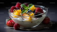Refreshing Fruit and Yogurt Bowl with Berries and Mint