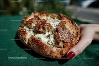 Rustic Bread Loaf with Garlic Butter and Herbs