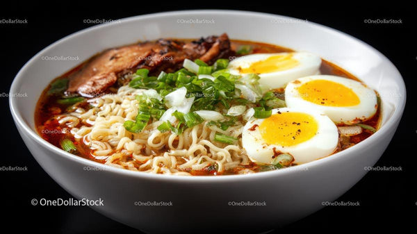 Delicious Bowl of Ramen with Eggs and Pork