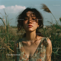 Young Woman in Field During Golden Hour