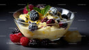 Mixed Berries and Mango in Creamy Yogurt with Mint