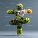 Creative Broccoli and Grape Food Sculpture