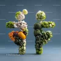 Creative Vegetable Arrangement with Broccoli and Cauliflower