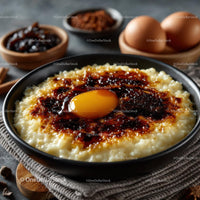 Creamy Rice Pudding with Caramelized Sugar and Egg Yolk