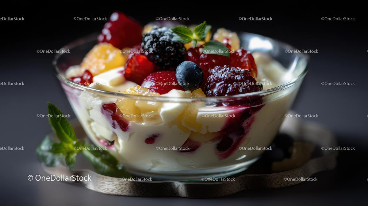 Refreshing Fruit Salad with Berries and Yogurt