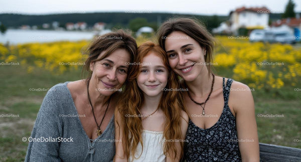 Three Generations Enjoying a Day in Nature