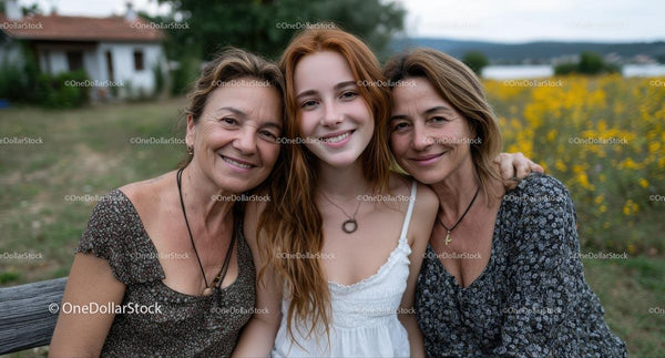 Three Generations of Women Enjoying Countryside