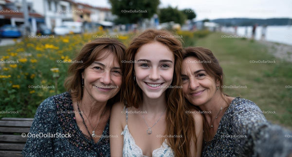 Three Generations of Women Enjoying a Summer Day Together