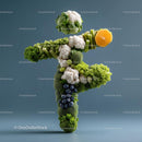 Creative Vegetable Art with Orange Slice Accent