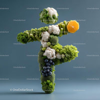 Creative Vegetable Art with Orange Slice Accent