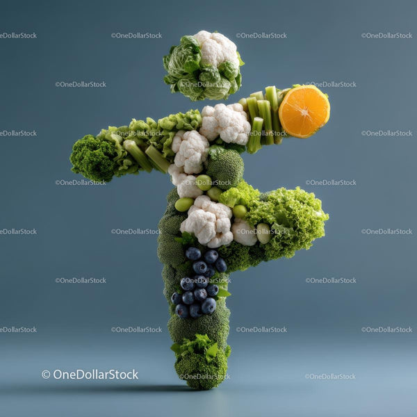 Creative Vegetable Art with Orange Slice Accent