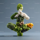 Creative Vegetable Sculpture Featuring Broccoli and Cauliflower