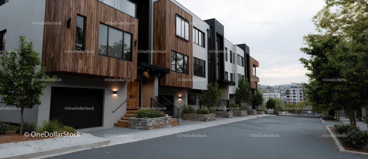 Contemporary Townhouses on a Quiet Urban Street