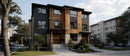 Modern Townhouse with Wooden Facade on Urban Street