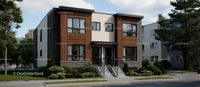 Modern Duplex House with Wooden Facade