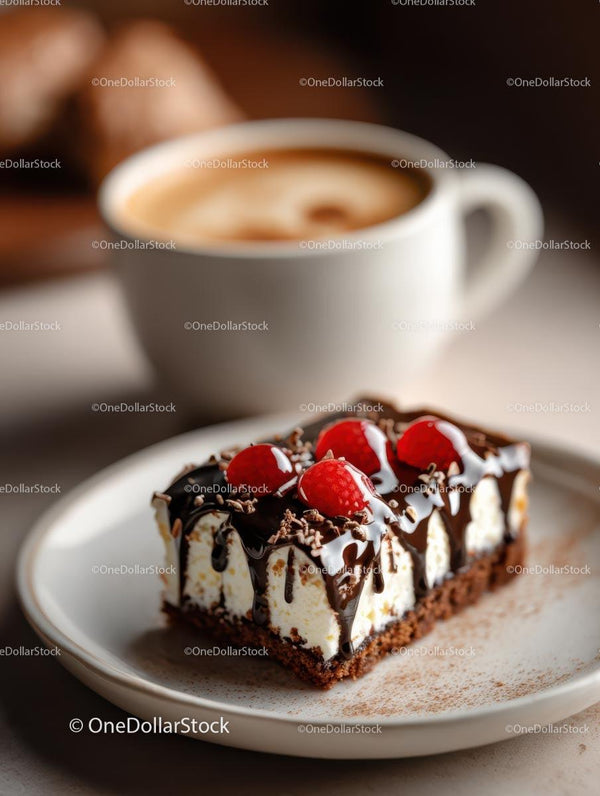 Chocolate Raspberry Delight with Cappuccino Stock Photo Bundle (16 JPG Files)