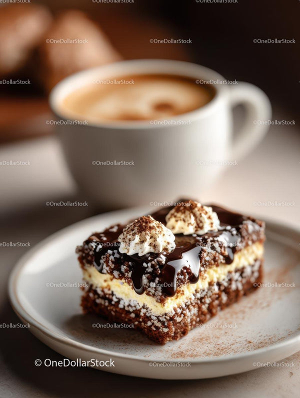 Chocolate Dessert with Coffee on a Cozy Morning