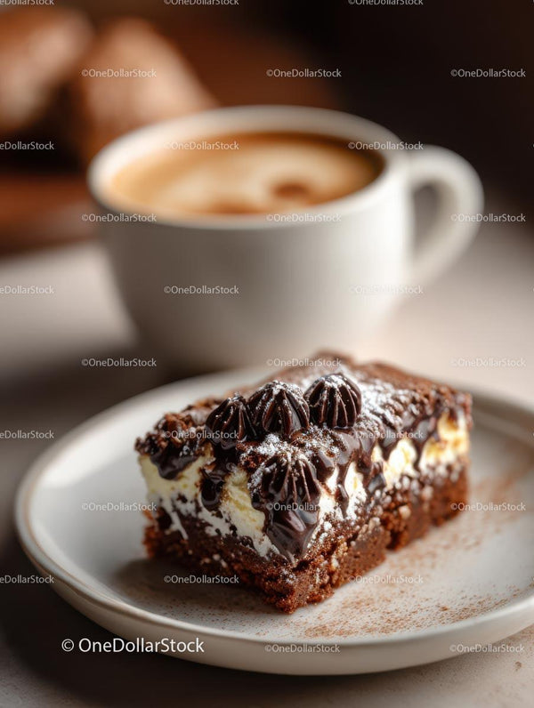 Delicious Chocolate Cake with Cappuccino Coffee