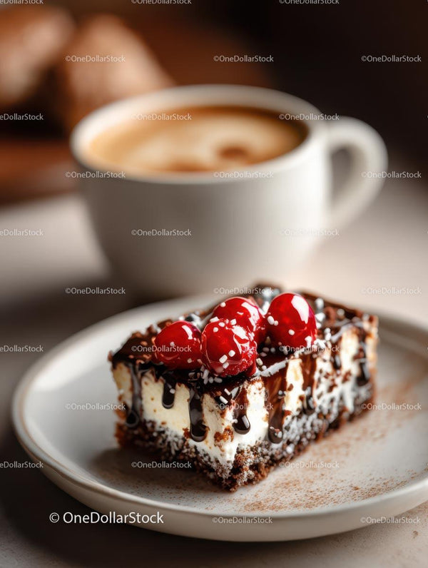 Decadent Chocolate Cherry Cake with Coffee