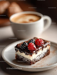 Gourmet Chocolate Berry Cake with Coffee