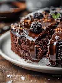 Decadent Chocolate Cake with Blackberries