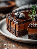 Rich Chocolate Cake with Blackberries and Rosemary