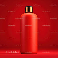 Luxurious Red Cosmetic Bottle with Golden Cap