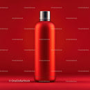 Vibrant Red Bottle on Bold Red Background