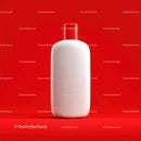 Minimalist White Bottle on Bold Red Background