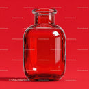 Red Bottle with Minimalist Design Against Bold Background