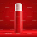 Elegant Red Lipstick on Vibrant Red Background