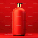 Red Bottle with Minimalist Design Against Bold Background