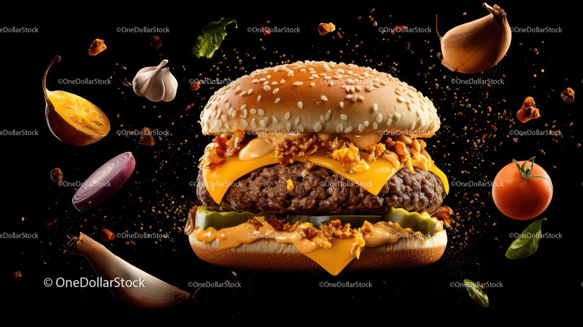 Gourmet Cheeseburger with Fresh Ingredients