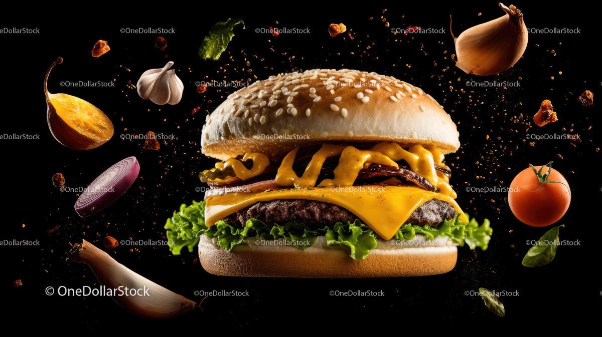 Gourmet Cheeseburger with Fresh Ingredients