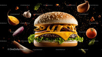 Gourmet Cheeseburger with Fresh Ingredients