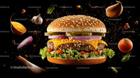 Gourmet Cheeseburger with Fresh Ingredients