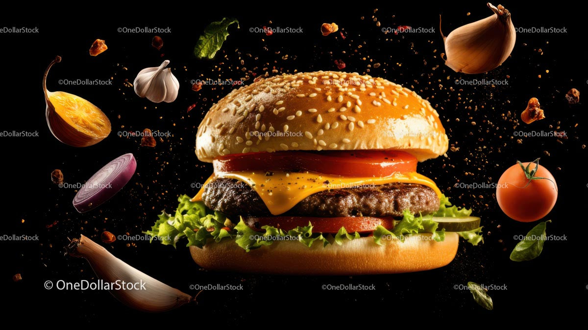 Mouthwatering Cheeseburger with Fresh Ingredients