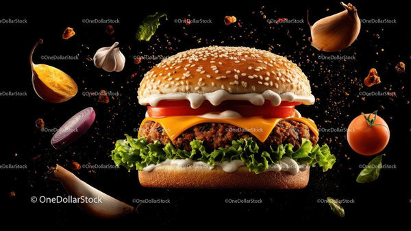 Artisan Melted Cheese Burger with Farm-Fresh Salad