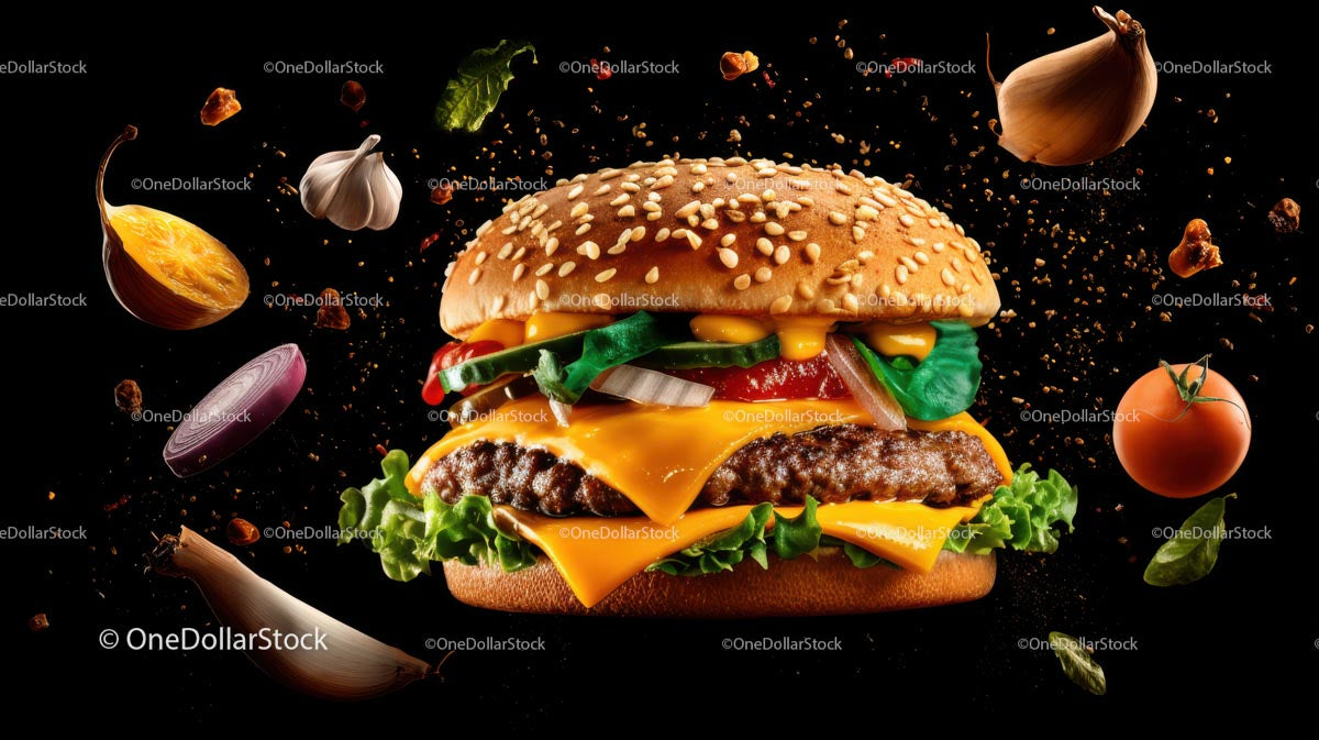 Juicy Deluxe Cheeseburger Loaded with Farm-Fresh Greens