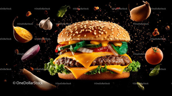 Juicy Deluxe Cheeseburger Loaded with Farm-Fresh Greens