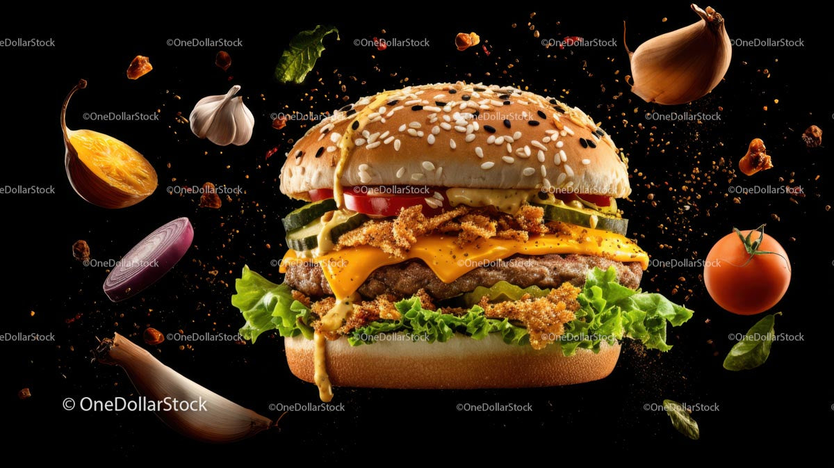 Gourmet Cheeseburger with Fresh Ingredients