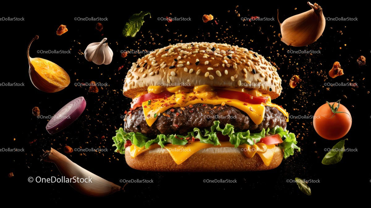Signature Cheese-Topped Burger with Fresh Herbs