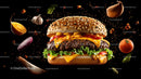 Delicious Gourmet Cheeseburger with Fresh Ingredients