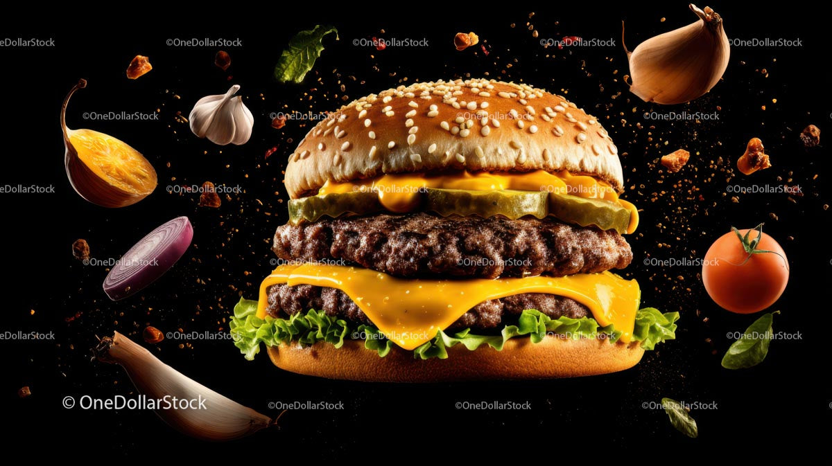 Pyszny Cheeseburger z Latającymi Składnikami